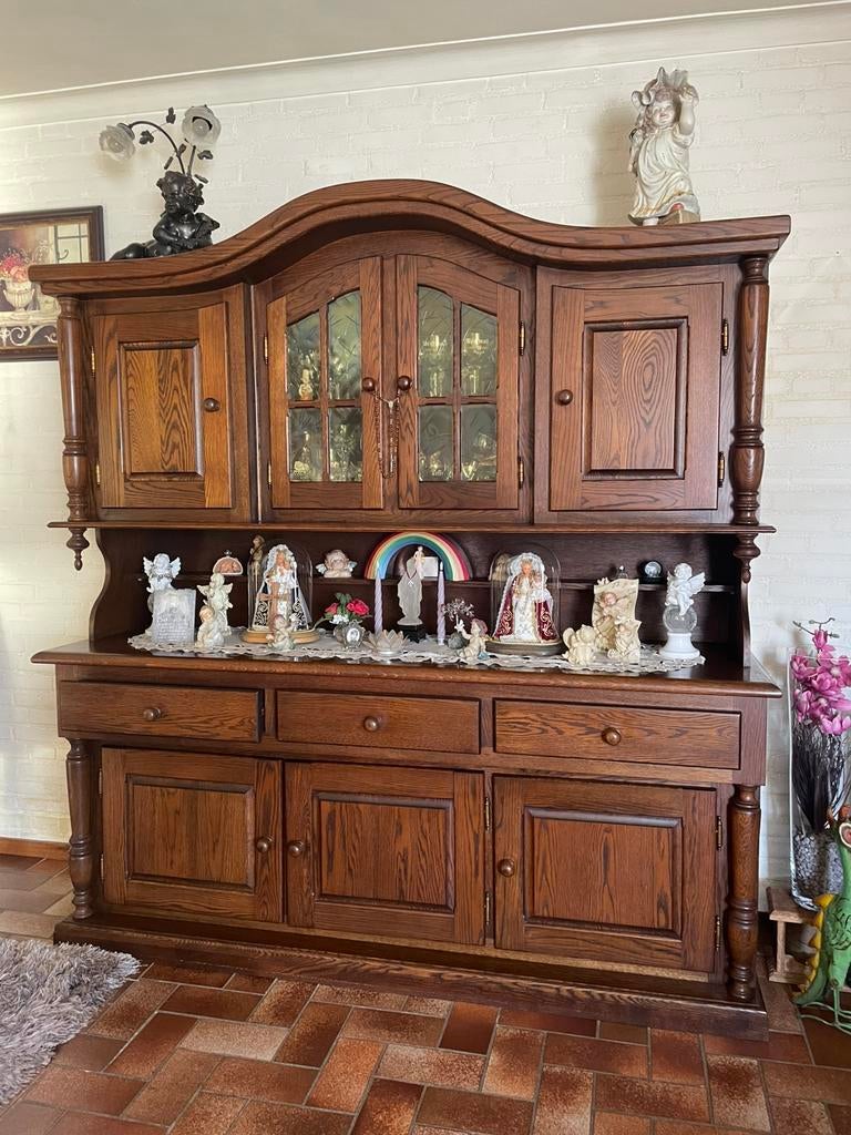 Eiken kamerkast Bieden, Huis en Inrichting, Kasten | Buffetkasten, Gebruikt, 200 cm of meer, Ophalen of Verzenden, Toog kast