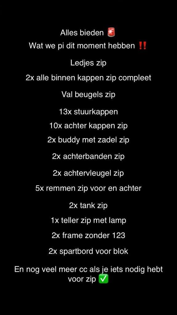 ZIP Piaggio 2t/4t Onderdelen - beste deals, Fietsen en Brommers, Brommeronderdelen | Scooters, Gebruikt, Piaggio, Overige typen
