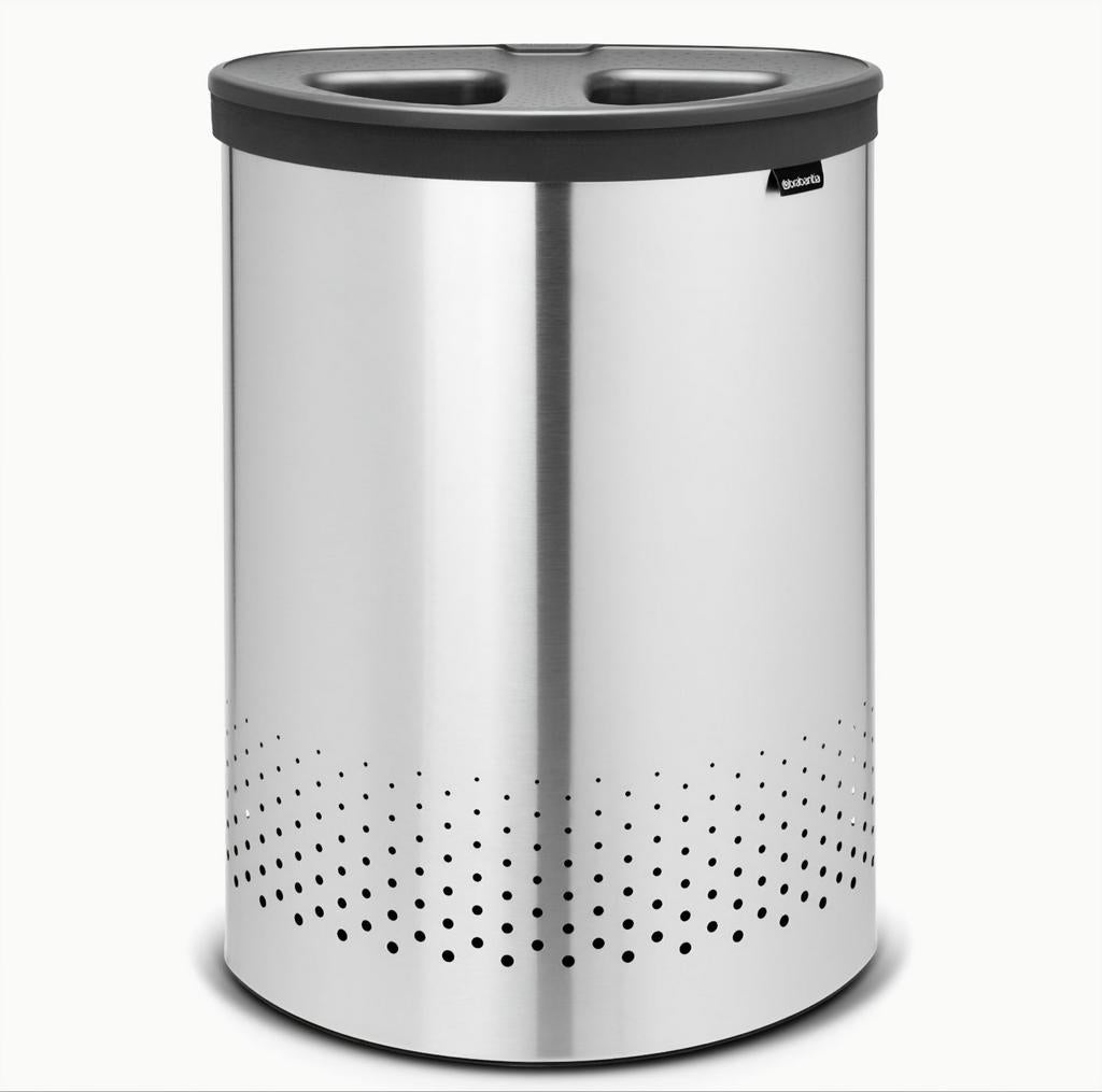 Brabantia Wasmand Mat Staal - 55 liter - 2 vakken, Huis en Inrichting, Badkamer | Badtextiel en Accessoires, Zo goed als nieuw