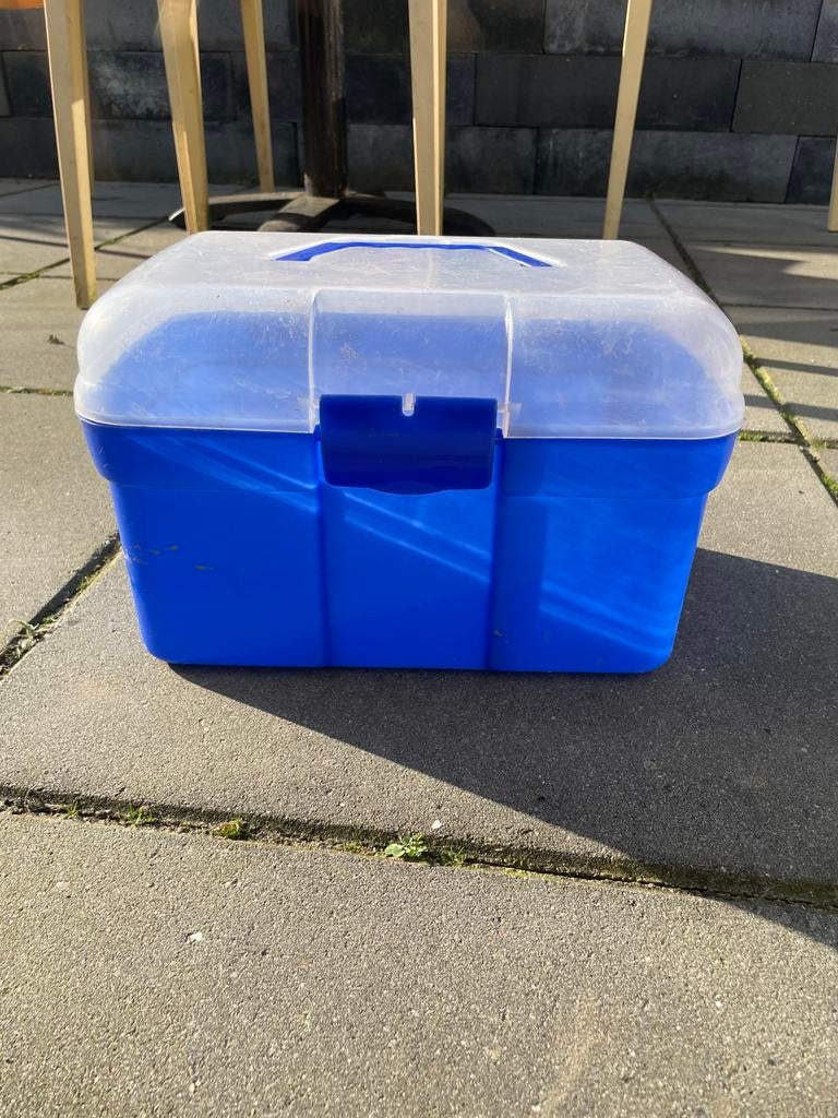Blauwe poetskoffer met deksel, Dieren en Toebehoren, Paarden en Pony's | Overige Paardenspullen, Ophalen of Verzenden, Overige soorten