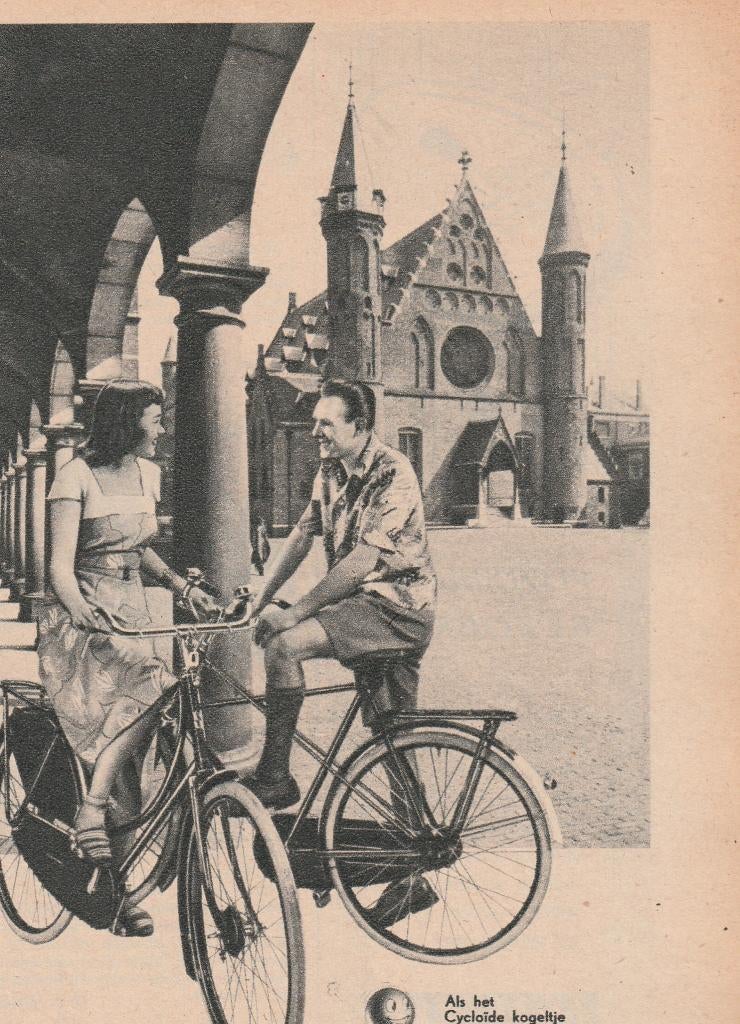 Retro reclame 1951 Simplex fietsen langs Binnenhof, Verzamelen, Verzenden, Overige typen