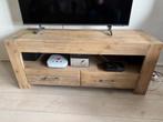 TV meubel massief Acacia hout, 100 tot 150 cm, Ophalen of Verzenden, Zo goed als nieuw, Minder dan 100 cm