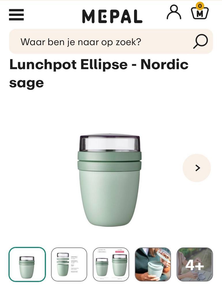 Mepal Yoghurtbeker Ellipse Nordic Sage - 500 ml, Huis en Inrichting, Keuken | Keukenbenodigdheden, Kunststof, Ophalen of Verzenden