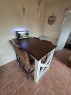 Bartafel met rotan barstoelen - Handgemaakt, Ophalen, Gebruikt
