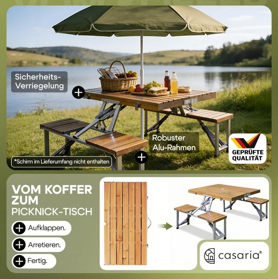 Picknickset picknicktafel campingtafel alu GRATIS BEZORGD!, Campingtafel, Verzenden, Nieuw, Nvt