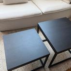 Set van 2 zwarte bijzettafels Woonexpress, 45 tot 60 cm, Minder dan 55 cm, Vierkant, Ophalen of Verzenden