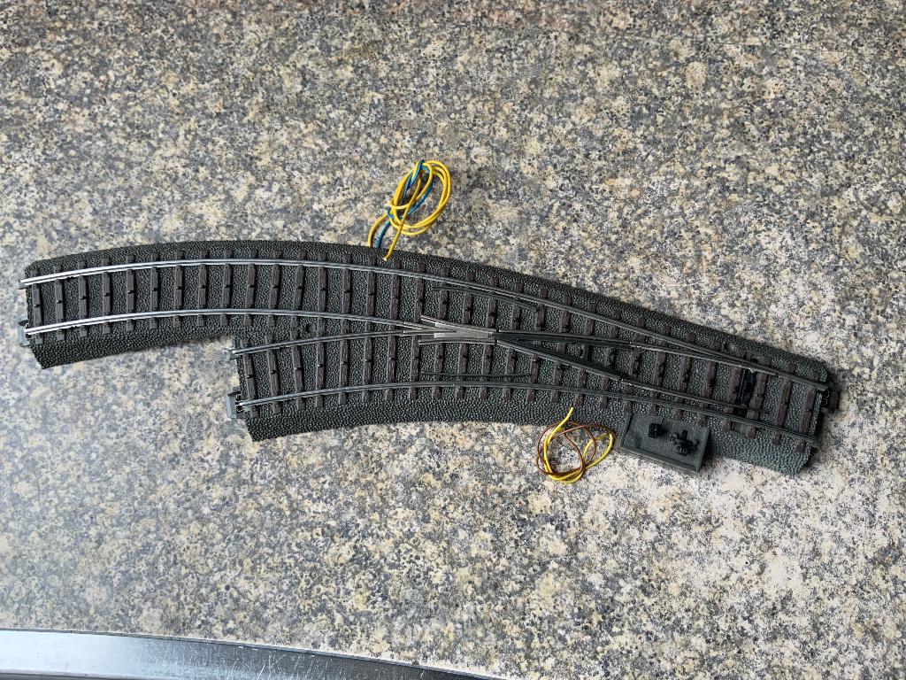 Marklin 24671 Bocht wissel elektrische met verlichting, Hobby en Vrije tijd, Modeltreinen | H0, Wisselstroom, Gebruikt, Rails