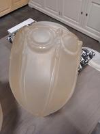 Art deco plafoniere glazen lampenkap groot, Huis en Inrichting, Lampen | Lampenkappen, Ophalen of Verzenden, Rond