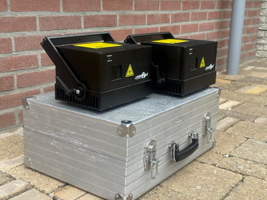2x Laserworld DS-1800B ilda dmx laser incl. flightcase, Ophalen of Verzenden, Gebruikt, Laser, Kleur