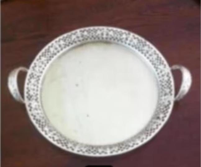 ijzeren schaal vintage messing Br 40 H 3 cm, Overige materialen, Schaal, Rond, Ophalen of Verzenden