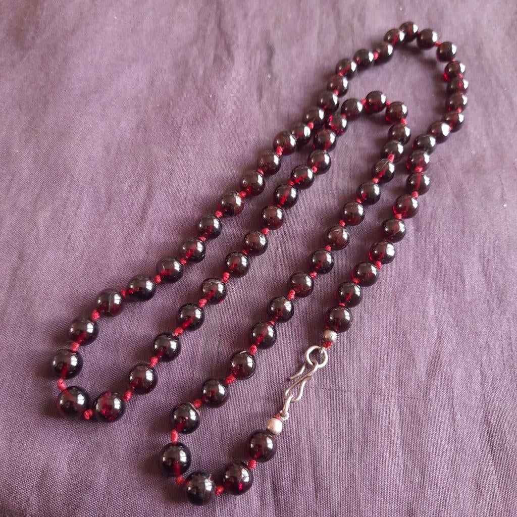 Halsketting Granaat Kleurig Glas, Sieraden, Tassen en Uiterlijk, Kettingen, Verzenden, Zo goed als nieuw, Rood, Overige materialen