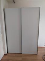 Witte kledingkast met schuifdeuren, 100 tot 150 cm, 200 cm of meer, Met plank(en), Ophalen of Verzenden