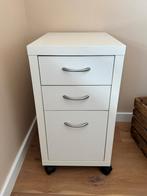 Mooi bureau ladeblok, wit, 3 lades, wieltjes!, Huis en Inrichting, Kasten | Ladekasten, Ophalen, Minder dan 50 cm, Zo goed als nieuw