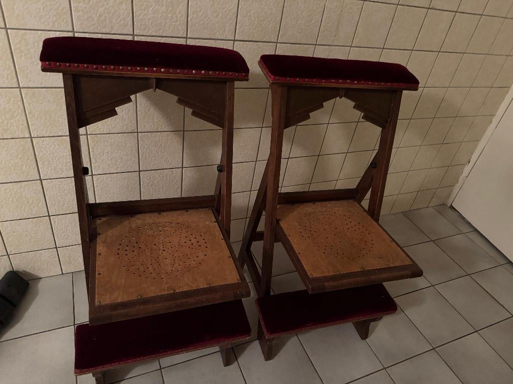 Zeer mooie Antieke Bidstoelen | 2 stuks |, Antiek en Kunst, Antiek | Religie, Ophalen