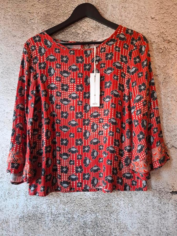 Aaiko viscose blouse met bloemenprint maat: M/36, Kleding | Dames, Blouses en Tunieken, Nieuw, Maat 36 (S), Rood, Ophalen of Verzenden