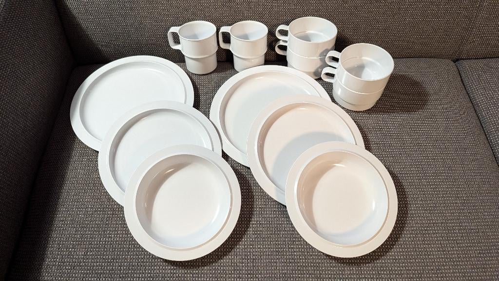 Mepal Rosti servies set wit melamine, Caravans en Kamperen, Kampeeraccessoires, Ophalen of Verzenden