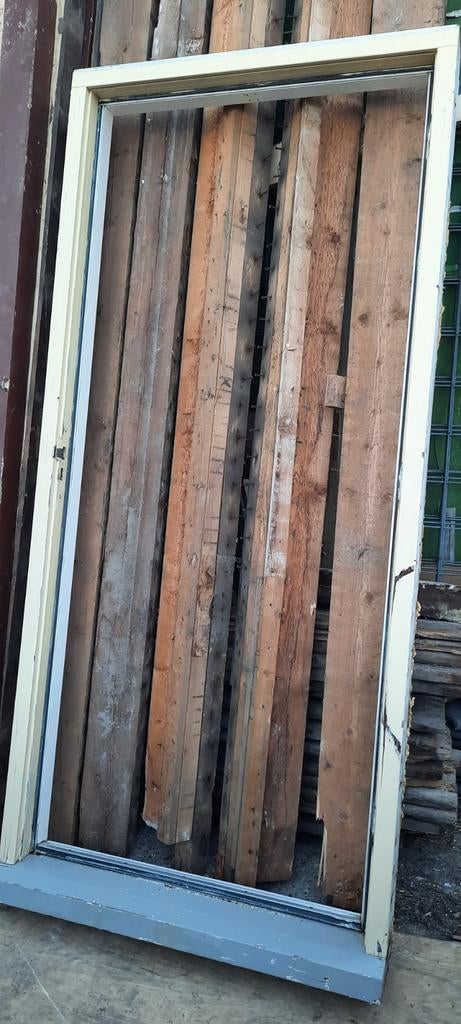 Hardhouten deurkozijn voor deur 88 x 201, Ophalen, Gebruikt, 80 tot 100 cm, Buitendeur