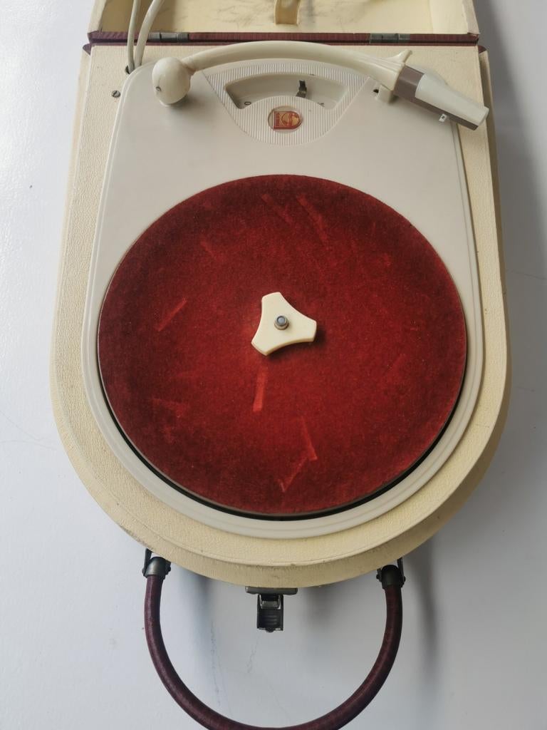 Vintage K.G. Platenspeler in Koffer - Draagbaar Design, Ophalen of Verzenden, Gebruikt, Platenspeler, Overige merken