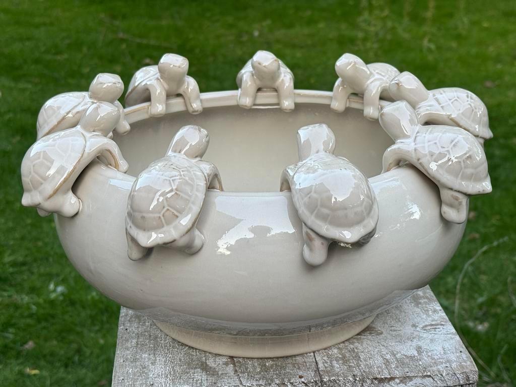 Vazen met vogels en schildpadden, diverse maten, Overige kleuren, Ophalen of Verzenden, Minder dan 50 cm, Glas