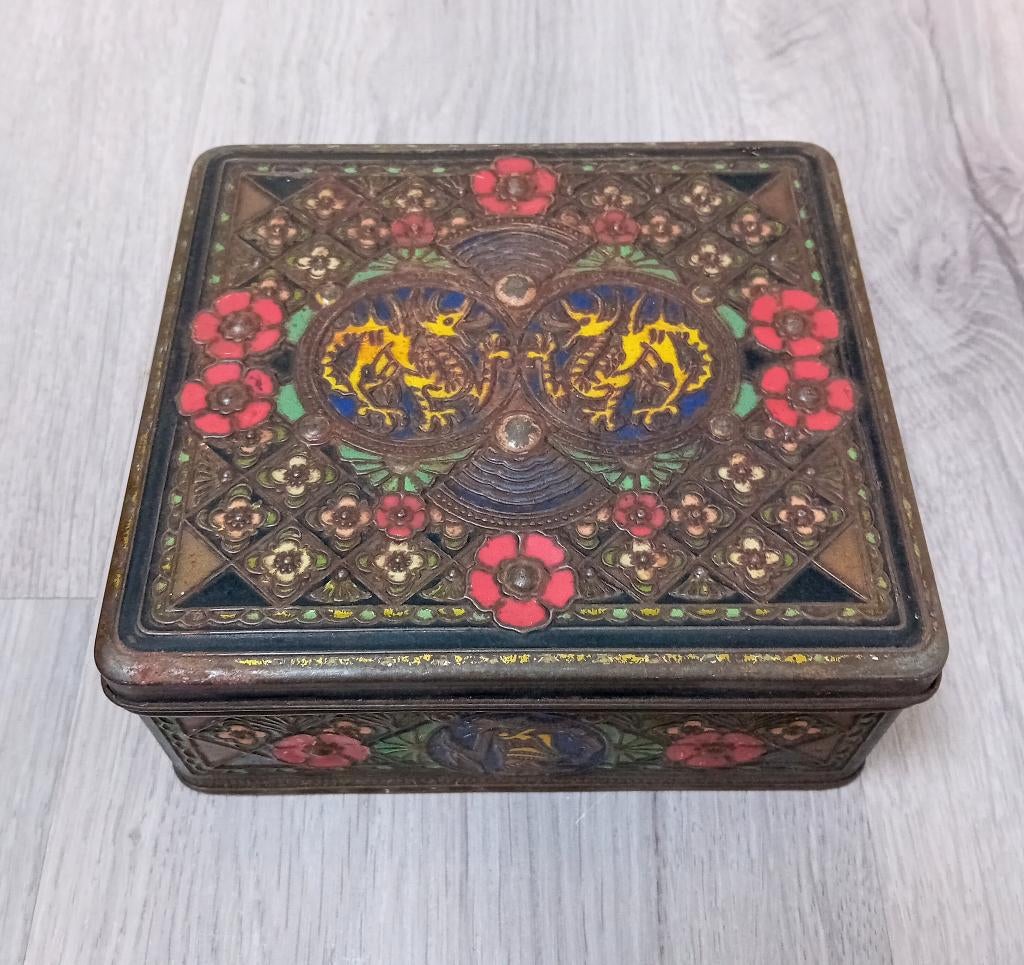 niemeijer koffie en thee blik met draken, Ophalen of Verzenden, Gebruikt, Koffie