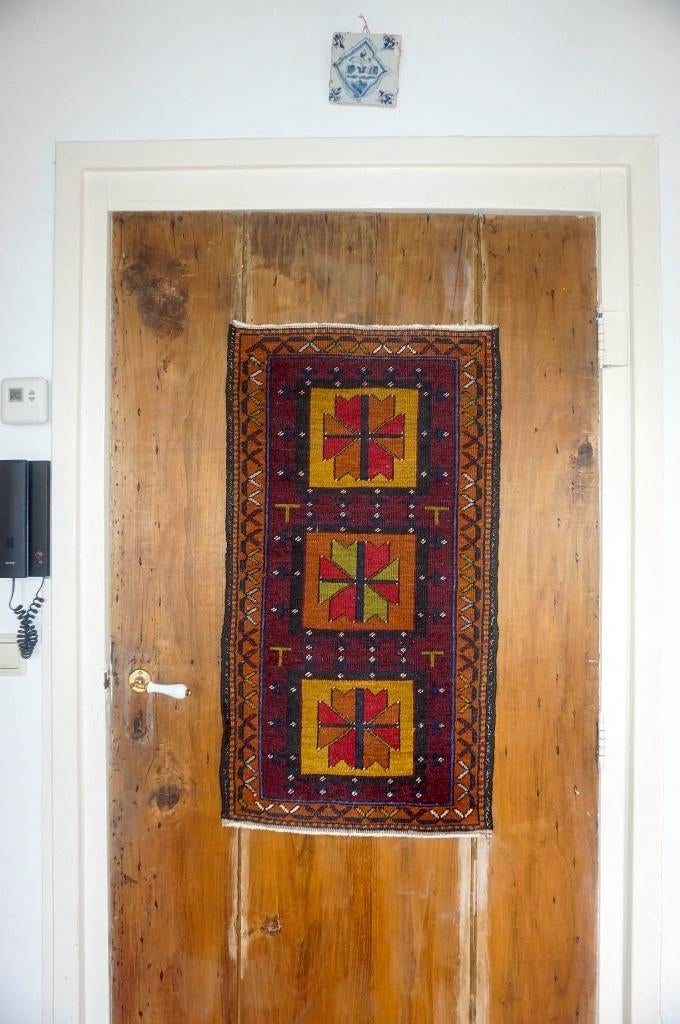 Vintage tribal wollen vloerkleed * Afghaans Baluchi tapijt, Verzenden