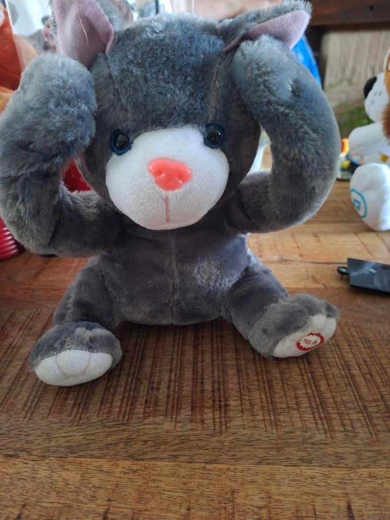 Kiekeboe kat, Kinderen en Baby's, Speelgoed | Knuffels en Pluche, Overige merken, Met label, Overige karakters, Grijs