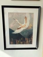 Poster kraanvogel met zwarte lijst 43x53 cm, Ophalen