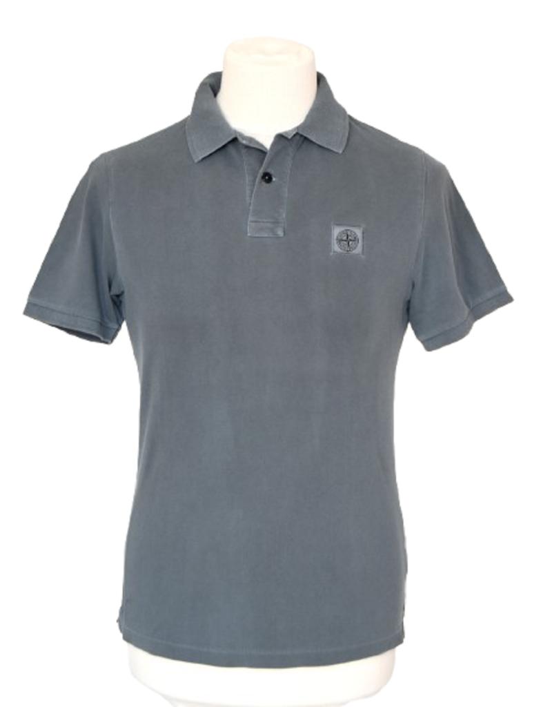 100% originele Stone Island polo, shirt, blauw/grijs, Mt. M, Grijs, Verzenden, Maat 48/50 (M), Stone Island