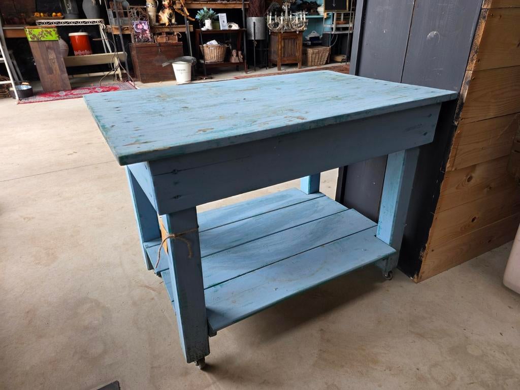 Brocante tafeltje op wielen, Antiek en Kunst, Curiosa en Brocante, Ophalen