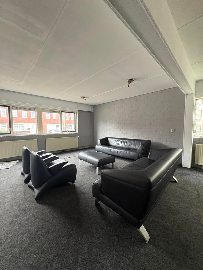 Rolf Benz leer design bankstel, Ophalen, Gebruikt, 300 cm of meer, Rechte bank