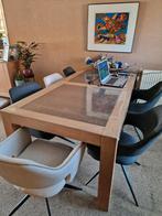 Eettafel 200x100 cm met Belgisch Hardsteen, Ophalen, Overige materialen, Gebruikt, 200 cm of meer