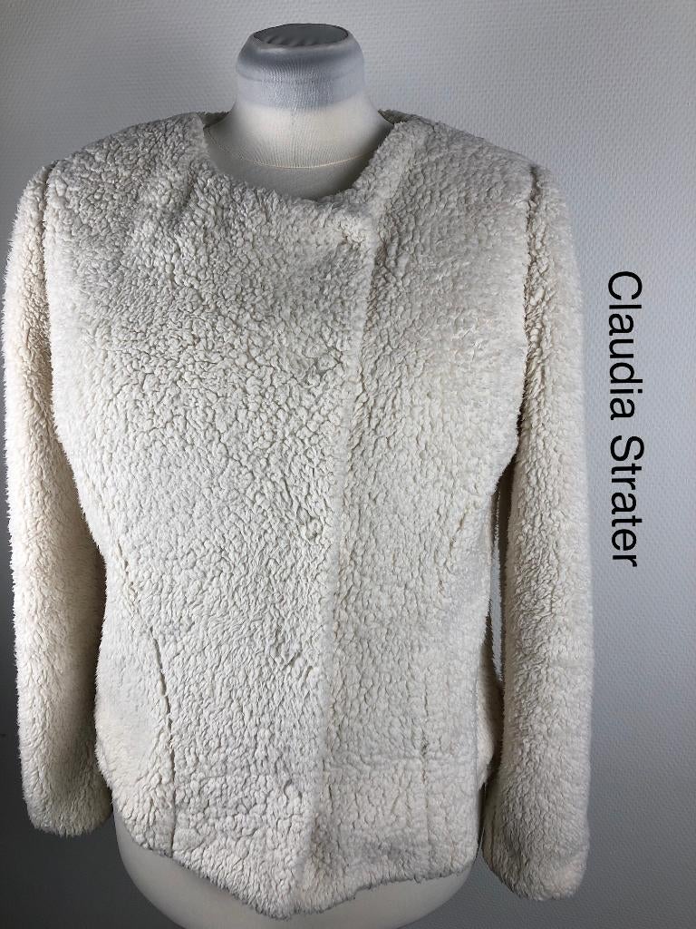 Claudia Strater Faux Fur Jas  (mt: 42) 11,4/8342, Wit, Claudia Strater, Maat 42/44 (L), Ophalen of Verzenden