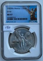 1983 Mexico Onza Libertad 1 oz NGC MS67 (Special label), Ophalen, Midden-Amerika, Losse munt, Zilver