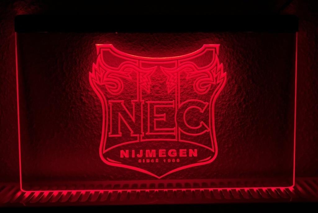 NEC voetbal neon bord reclamebord lamp LED verlichting ROOD, Ophalen of Verzenden, Nieuw, Lichtbak of (neon) lamp