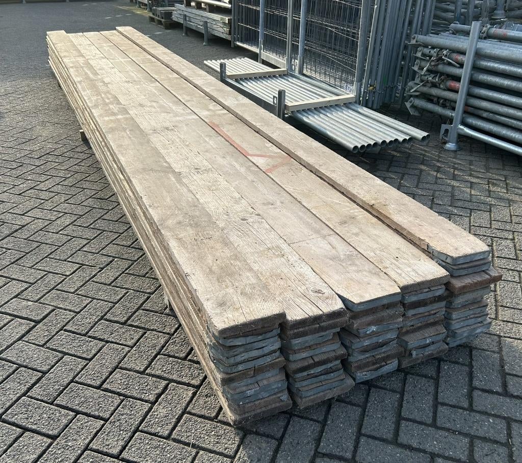 Steigerplank/steigerhout/meubelhout 600CM 52ST gedroogd!, Ophalen, Gebruikt