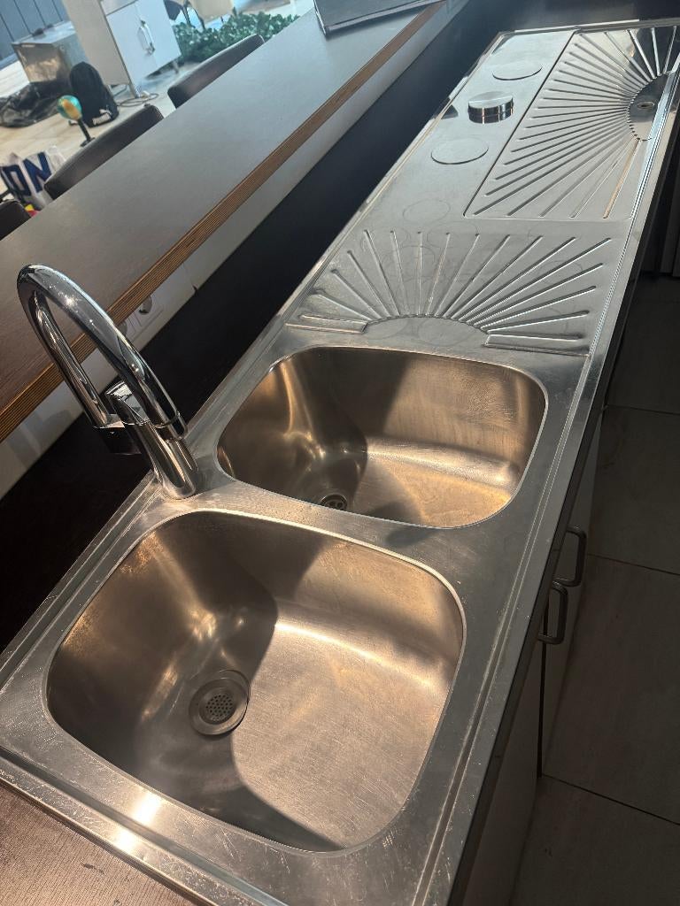 Franke Sun-Line Buffetblad met Dubbele Spoelbak (2m), Ophalen, Gebruikt, 50 tot 100 cm, Minder dan 100 cm