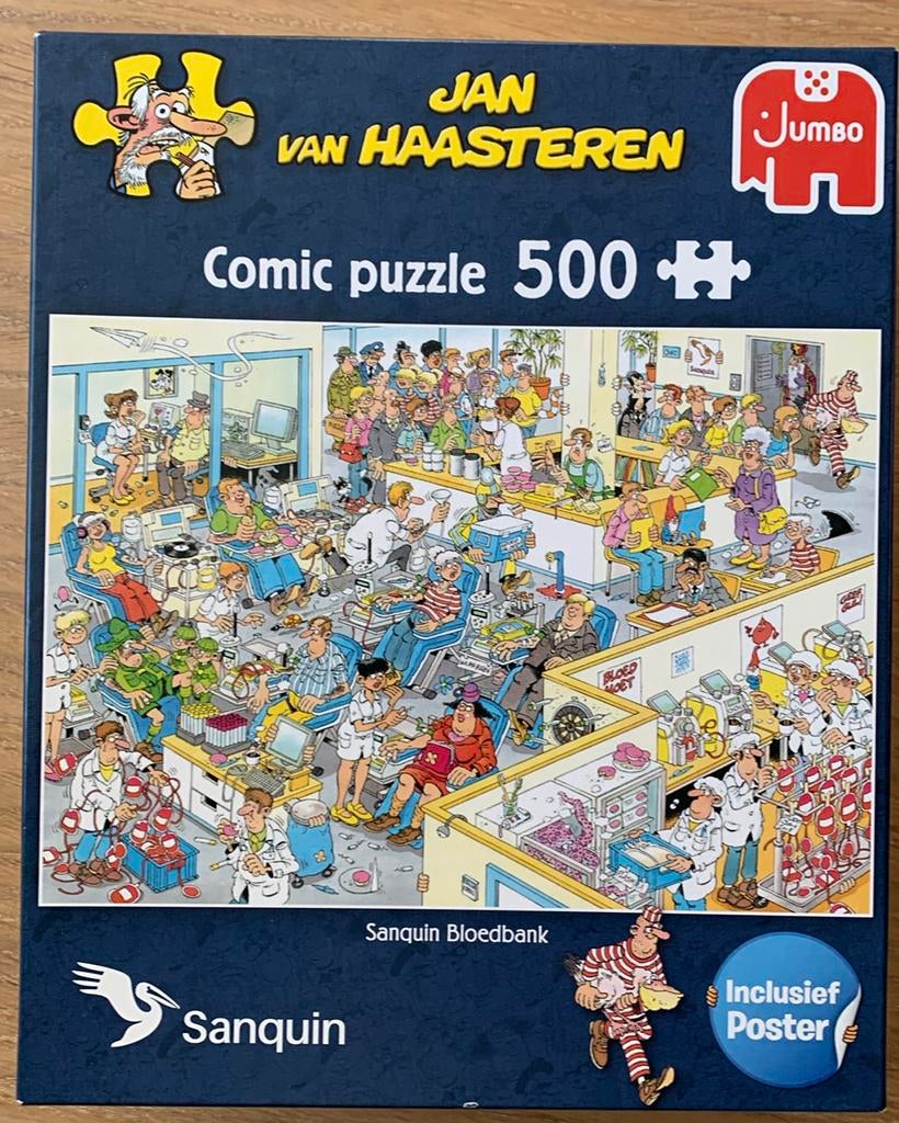 Jan van Haasteren, Sanquin bloedbank, Ophalen of Verzenden, 500 t/m 1500 stukjes, Zo goed als nieuw