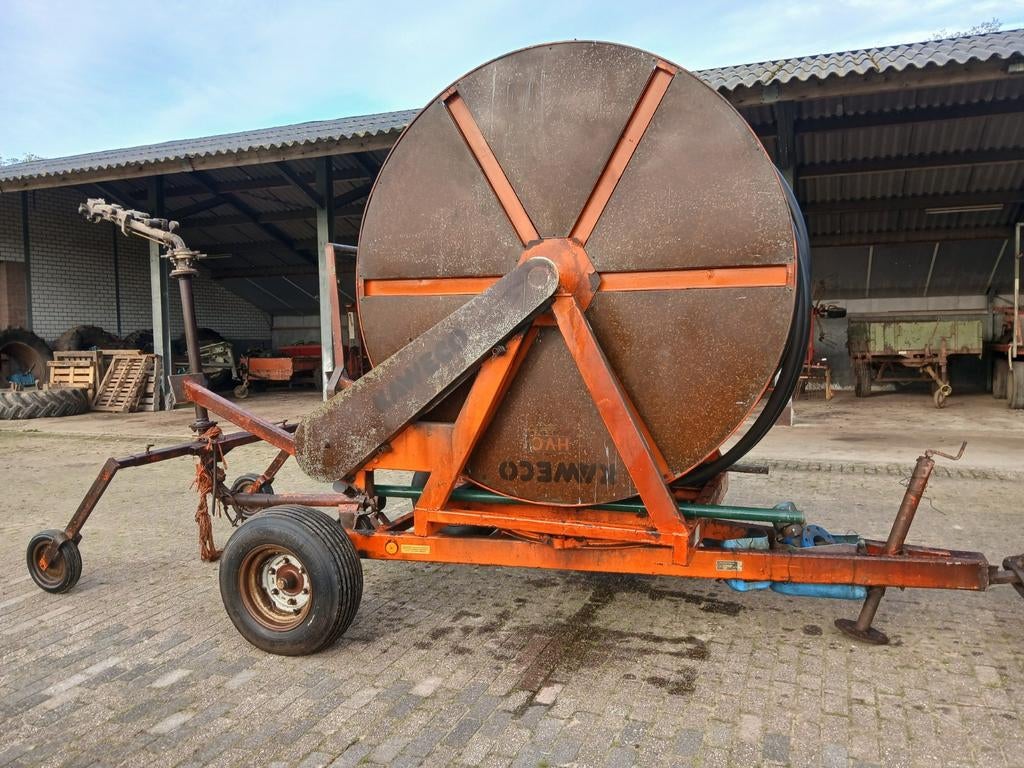 Kaweco Haspel met 325 meter slang, 75 mm doorsnee, Ophalen, Akkerbouw, Beregening en Drainage