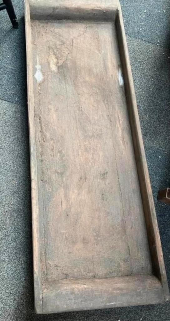 Oude zware houten Trog, bak landelijke Stijl, 120 cm, Huis en Inrichting, Woonaccessoires | Krantenbakken en Lectuurbakken, Zo goed als nieuw