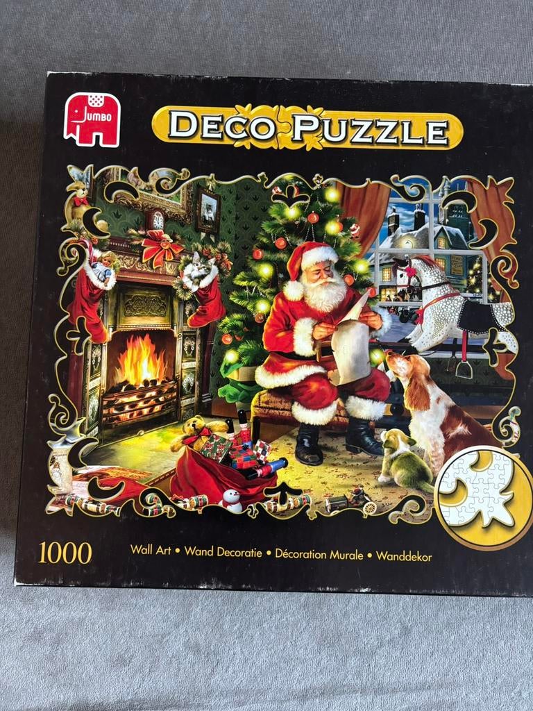 Deco kerst puzzel christmas 1000 stukjes, Ophalen of Verzenden, 500 t/m 1500 stukjes, Zo goed als nieuw
