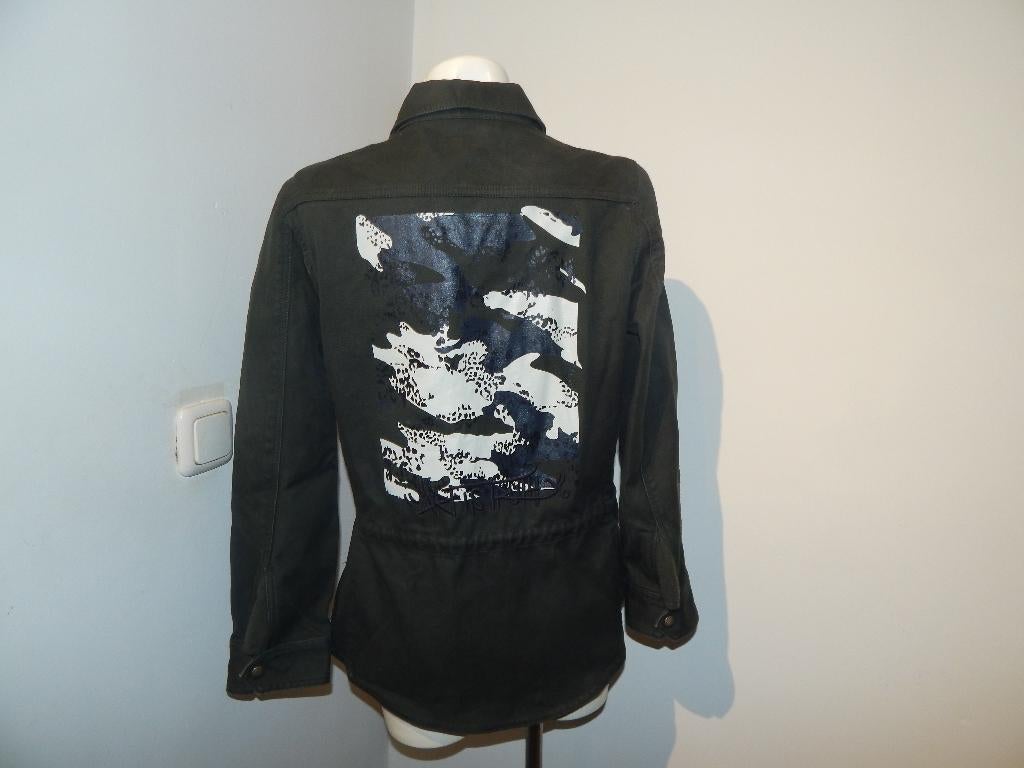 Zadig & Voltaire stoer jack army look print op de rug L, Zadig & Voltaire, Verzenden, Maat 42/44 (L), Gedragen