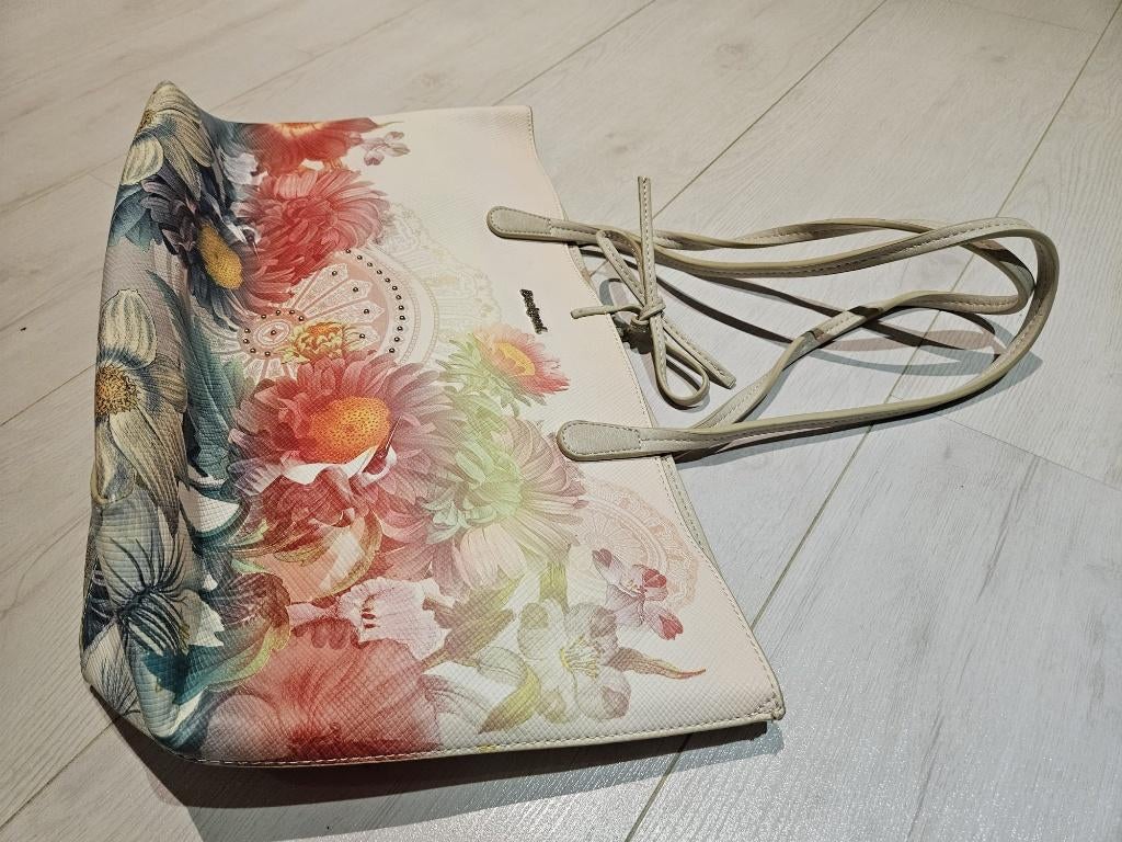 Nieuw Desigual schoudertas Ibiza stijl omkeerbaar, Sieraden, Tassen en Uiterlijk, Verzenden, Nieuw, Beige, Schoudertasje