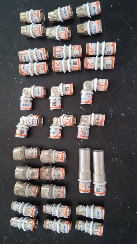 32 stuks Uponor S-Press PLUS perskoppelingen 20 mm diverse, Overige materialen, Overige typen, Nieuw, Minder dan 2 meter