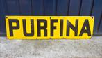 Purfina Benzine olie emaille reclamebord jaren 50, Ophalen of Verzenden, Gebruikt, Reclamebord