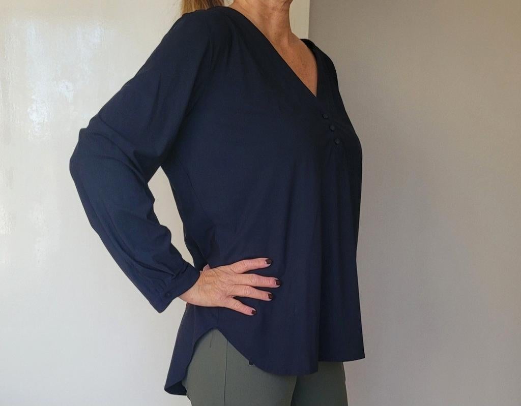 Studio Anneloes Evi blouse XXL Donkerblauw Travelstof Top, Studio Anneloes, Blauw, Maat 46/48 (XL) of groter, Ophalen of Verzenden