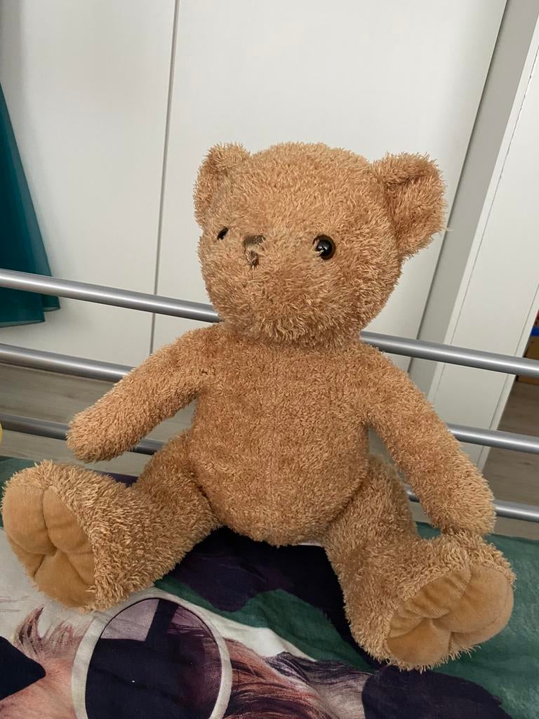 Pluche teddybeer 40 cm hoog handmade, Ophalen of Verzenden, Nieuw