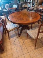 Wortel noten houten eettafel met 4 stoelen, Ophalen