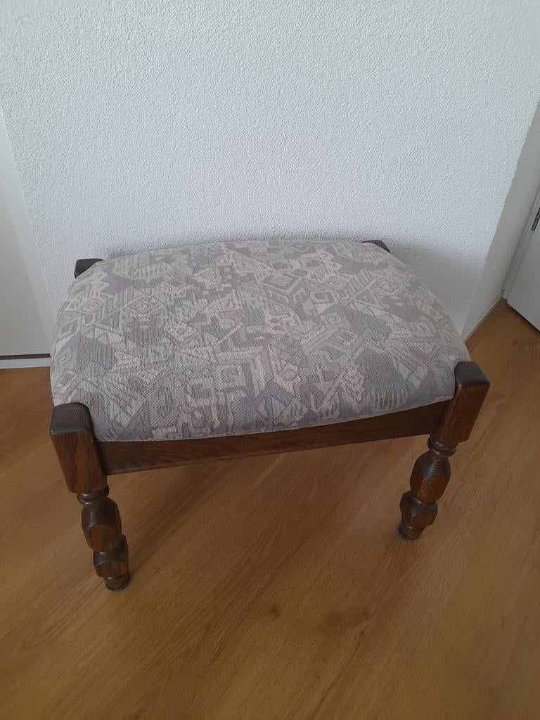 Voetenbankje 60x40x40 cm - Hout en Stof, Huis en Inrichting, Banken | Voetenbanken en Poefen, Gebruikt, Minder dan 50 cm, Ophalen of Verzenden
