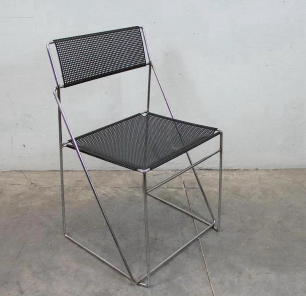 Original Nils Jørgen Haugesen Wire Chairs, Set Of 4, Ophalen, Gebruikt, Zwart, Vier
