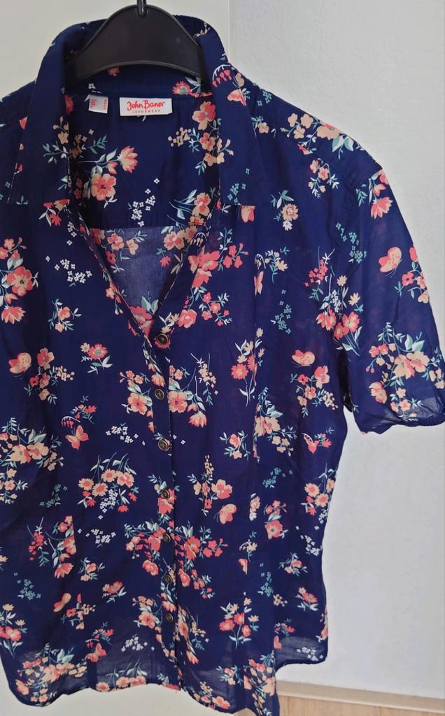 Blouse mt 46 Mrk John Baner zgan, Kleding | Dames, Blouses en Tunieken, Zo goed als nieuw, Maat 46/48 (XL) of groter, Blauw, Ophalen of Verzenden